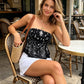 👚 50% OFF NOW! 🌸 Women's Asymmetrical Hem Bandana Tube Top – Strapless, Smocked Bust & Paisley Print – Bohemian Summer Style ✨