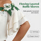 Women's Romantic Floral Ruffle Sleeve Top