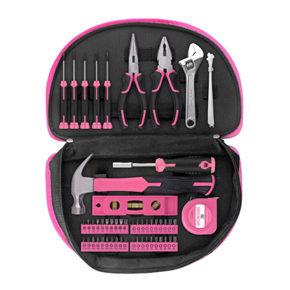 Pink General Household Hand Tool Kit