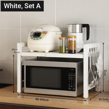 🏆LAST DAY SALE 50% OFF🔥Expandable Microwave Oven Rack with Hooks