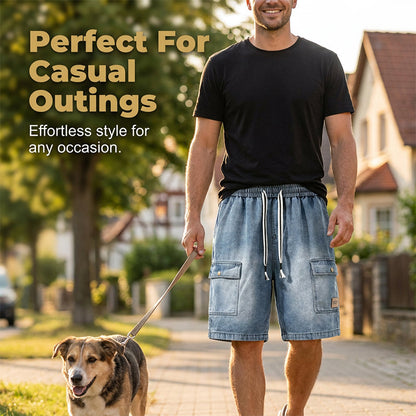 📢📢50% OFF !! ⏰Men‘s High Street Loose Denim Shorts