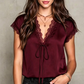 📢📢50% OFF !! ⏰Women's V-Neck Short Sleeve Lace Top