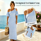 Women's Elegant Striped Off Shoulder Dress
