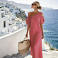 Women's Elegant Striped Off Shoulder Dress
