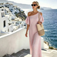 Women's Elegant Striped Off Shoulder Dress