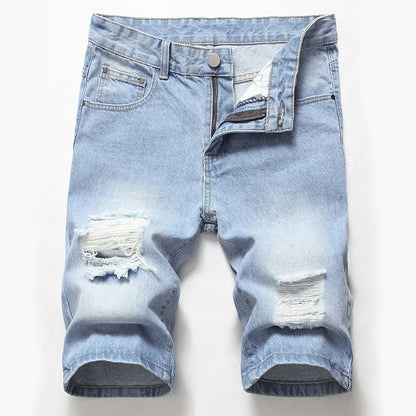 👖 LIMITED-TIME 50% OFF! 💥 Vintage Distressed Denim Shorts – Straight Slim Cut, Durable Hardware, Street Style ✨