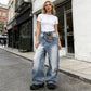 🎁New Arrival 50% OFF💥Women's Asymmetrical Waist Wide-Leg Denim Jeans