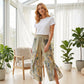 Women's Floral Print High-Waist Wide-Leg Pants