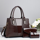 👜Women's Crocodile Pattern Handbag 3-Piece Set