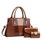 👜Women's Crocodile Pattern Handbag 3-Piece Set