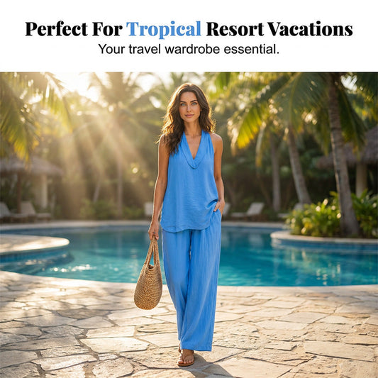 🏆LAST DAY SALE 50% OFF🔥Effortless Summer V-Neck Lounge Set