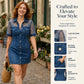 📢📢50% OFF !! & Free Shipping⏰Women's Fashion Sheer Lace Denim Mini Dress