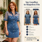 📢📢50% OFF !! & Free Shipping⏰Women's Fashion Sheer Lace Denim Mini Dress