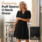 👗 50% OFF NOW! 🌸 Women's Elegant Puff Sleeve V-Neck Dress – Lightweight & flowy – Romantic design, perfect for weddings or garden parties – feminine and chic ✨