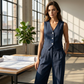 Women's Sleeveless Vest & Wide-Leg Pants Set