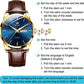 Biaotic@Men's Simple Watch with Day and Date, Stainless Steel Analog Quartz Watches for Men, Classic Luminous Hands Men's Dress Watches, Black/White/Blue Dial