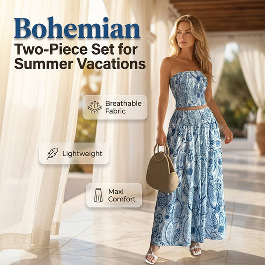 🏆LAST DAY SALE 50% OFF🔥Women's Printed Top and Skirt Set
