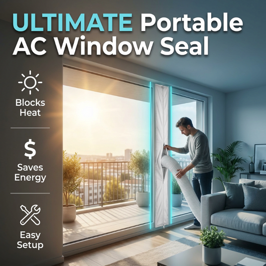 🏆LAST DAY SALE 50% OFF🔥Portable AC Window Seal Kit with 2 Zipper Doors