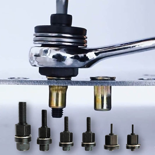 🎉 2026 Sale — Over 29,000 Sold! 🔧 Rivet Gun Head & Nutsert Cap Set – Heavy-Duty Steel, Interchangeable Heads – Portable Kit for Metal, Plastic & Fiberglass 🛠️