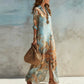 🏆LAST DAY SALE 50% OFF🔥Women's Elegant Retro Print Maxi Dress