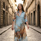 🏆LAST DAY SALE 50% OFF🔥Women's Elegant Retro Print Maxi Dress