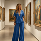 🏆LAST DAY SALE 50% OFF🔥Women’s V-Neck Top and Wide Leg Pants Set