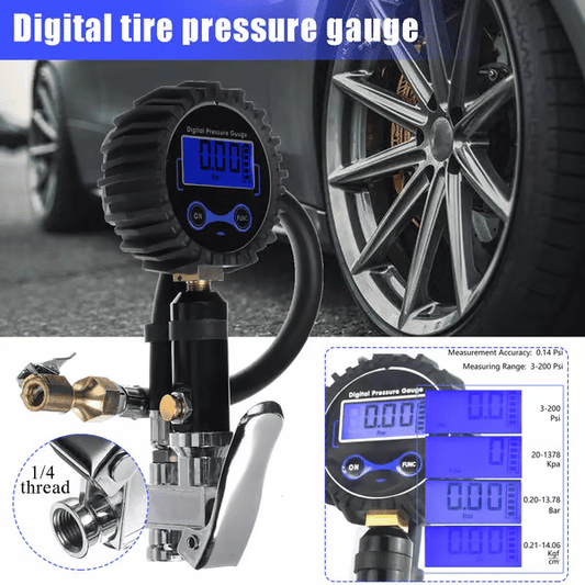 🥳2026 HOT SALE🥳💞50K+ SOLD! 🏎️🔧 LAST DAY 50% OFF! Digital Tire Inflator with Pressure Gauge – ±1% accuracy, 4 units, LED display & bleed valve. Inflate & check tires safely! 🛡️✅