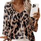 🏆LAST DAY SALE 50% OFF🔥Chic Leopard Print Commuter Blouse