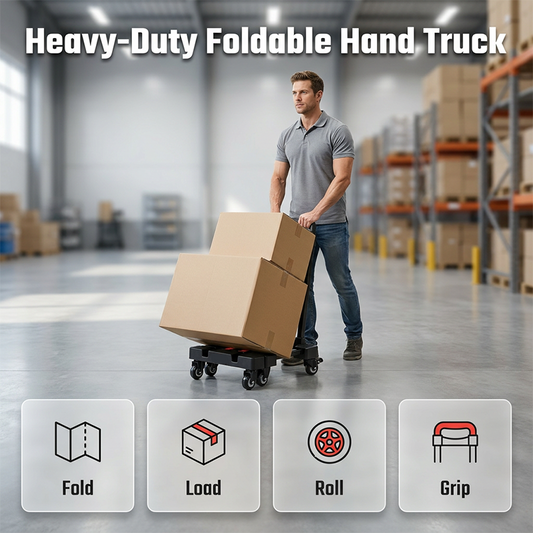 📢📢50% OFF !! ⏰Heavy Duty Foldable Six-Wheel Hand Truck