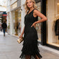 Women's Sleeveless V-Neck Fringe Flapper Dress