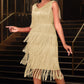 Women's Sleeveless V-Neck Fringe Flapper Dress