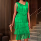 Women's Sleeveless V-Neck Fringe Flapper Dress