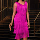 Women's Sleeveless V-Neck Fringe Flapper Dress