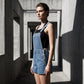 Women's Casual Denim Short Overalls