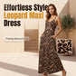 👗🐆Women's Leopard Print Spaghetti Strap Maxi Dress