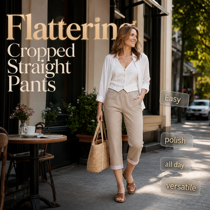 📢📢50% OFF !! ⏰Women Casual Slim Fit Cropped Pants