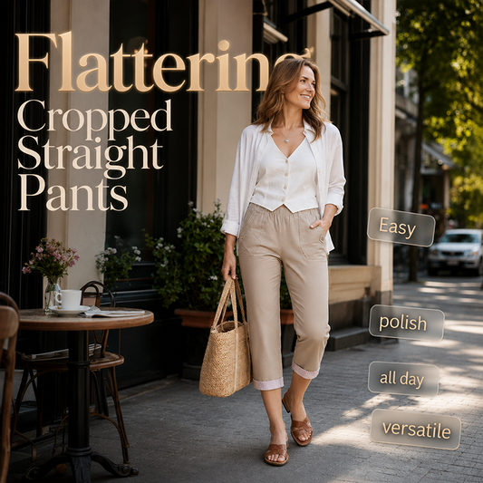 📢📢50% OFF !! ⏰Women Casual Slim Fit Cropped Pants