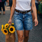 Women's Mid-Rise Denim Bermuda Shorts