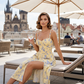 Women's Summer Floral Cami Side Slit Dress
