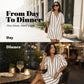 Women's Casual V-Neck Puff Sleeve Dress