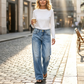 🌬️ Women's Casual Loose Fit Straight Leg Jeans – Designed with a looser thigh and a classic straight leg for all-day comfort. Soft stretch denim that holds its shape, wash after wash. A wardrobe hero for women who value ease over restriction 💚