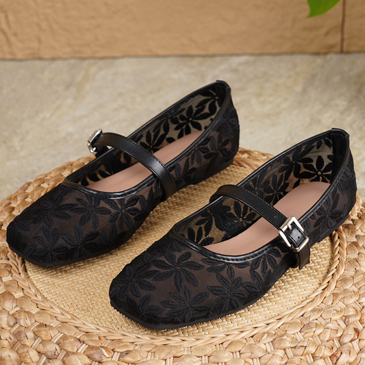 Elegant Lace Mary Jane Ballet Flats
