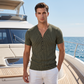 Men's Spring Textured Dual-Color Striped Deep V-Neck Short Sleeve Sports Top, Casual Sportswear Gym Tee, Athletic Workout Shirt, Athletic Fitness Top