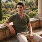 Men's Spring Textured Dual-Color Striped Deep V-Neck Short Sleeve Sports Top, Casual Sportswear Gym Tee, Athletic Workout Shirt, Athletic Fitness Top