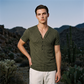 Men's Spring Textured Dual-Color Striped Deep V-Neck Short Sleeve Sports Top, Casual Sportswear Gym Tee, Athletic Workout Shirt, Athletic Fitness Top