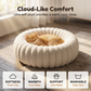🐾Cloud-Like Ultra Soft Plush Round Calming Pet Bed, Raised Rim Donut Cat Dog Bed, Joint Relief Warm Cozy Washable Pet Sleeping Cushion