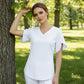 Women's Loose Fit Solid Colour V-Neck Flutter Sleeve Blouse 🌸 Soft Sleeves, Flattering V – A Breeze of Feminine Charm ✨