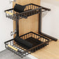 2-Tier Adjustable Pull-Out Cabinet Storage Rack