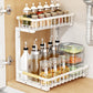 2-Tier Adjustable Pull-Out Cabinet Storage Rack
