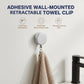 Adhesive Wall-Mounted Retractable Towel Clip